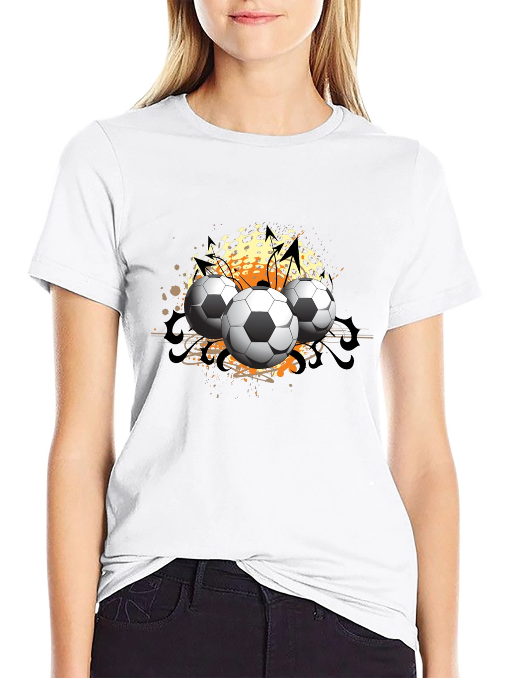 Soccer Ball Graphic Black T-Shirt
