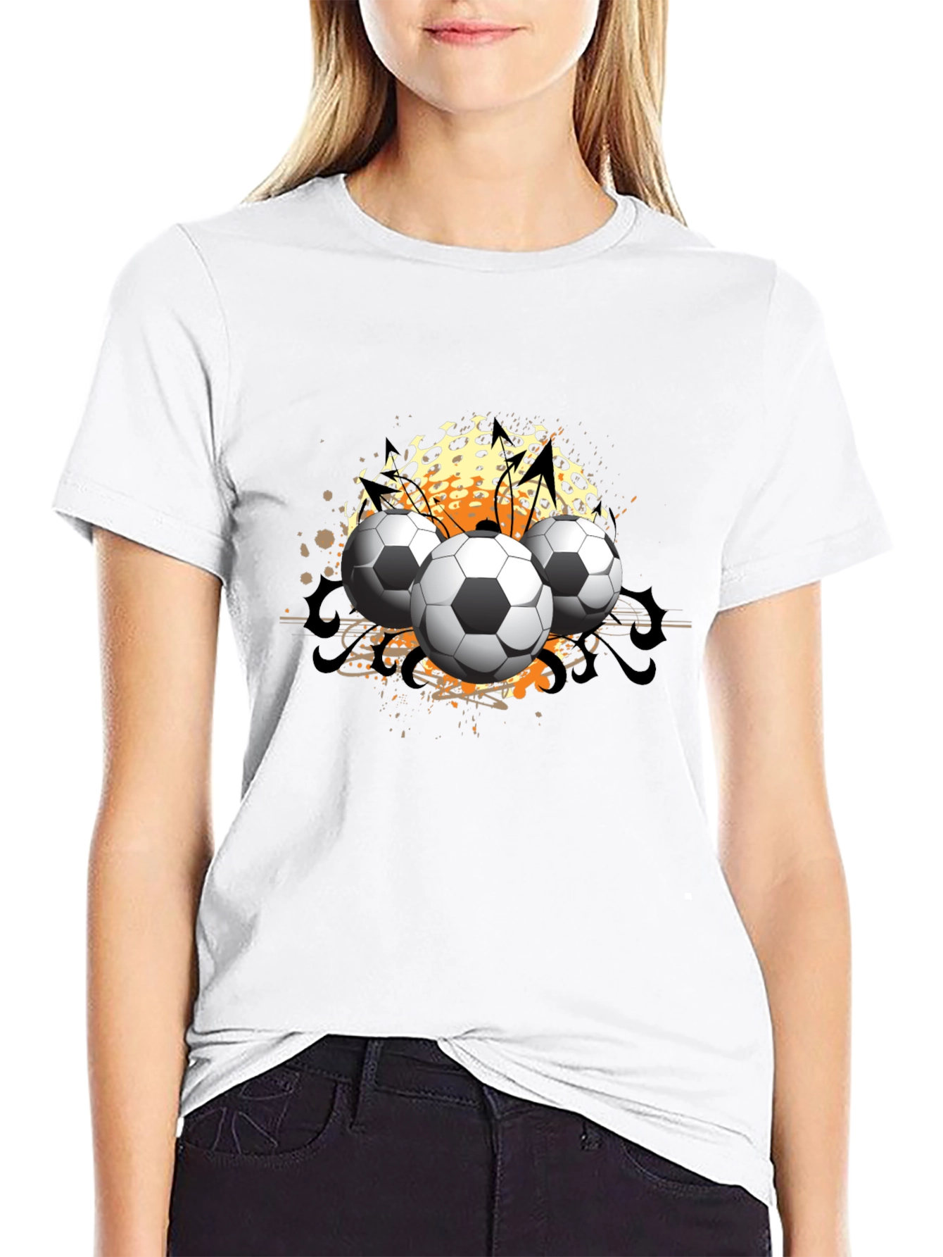 Soccer Ball Graphic Black T-Shirt