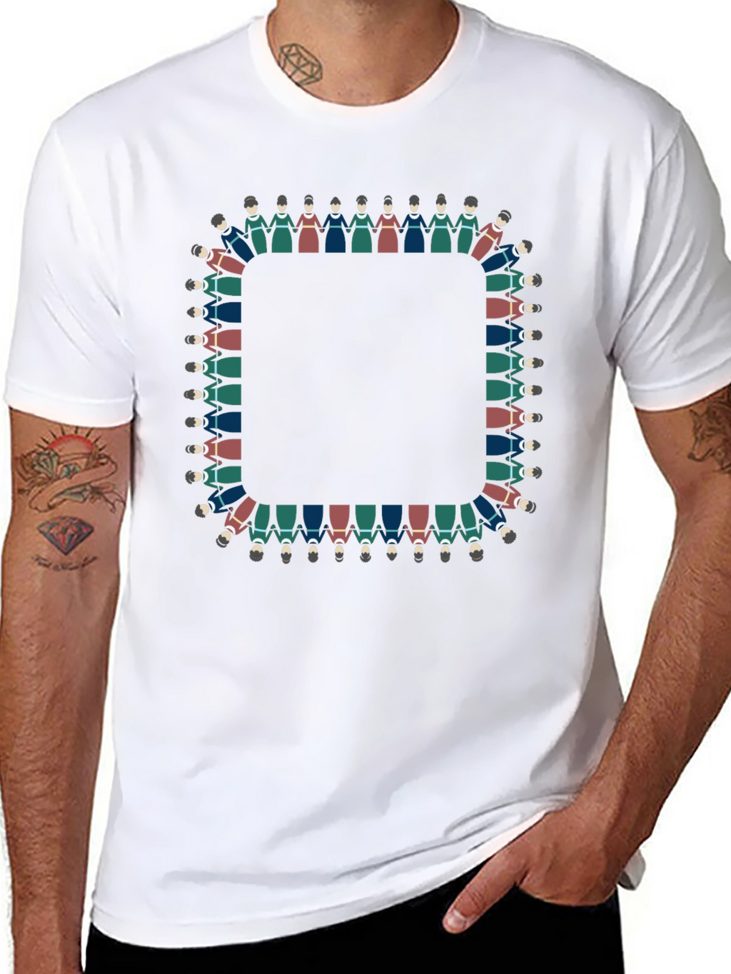 Circle of People Graphic Tee - Unisex Black T-Shirt