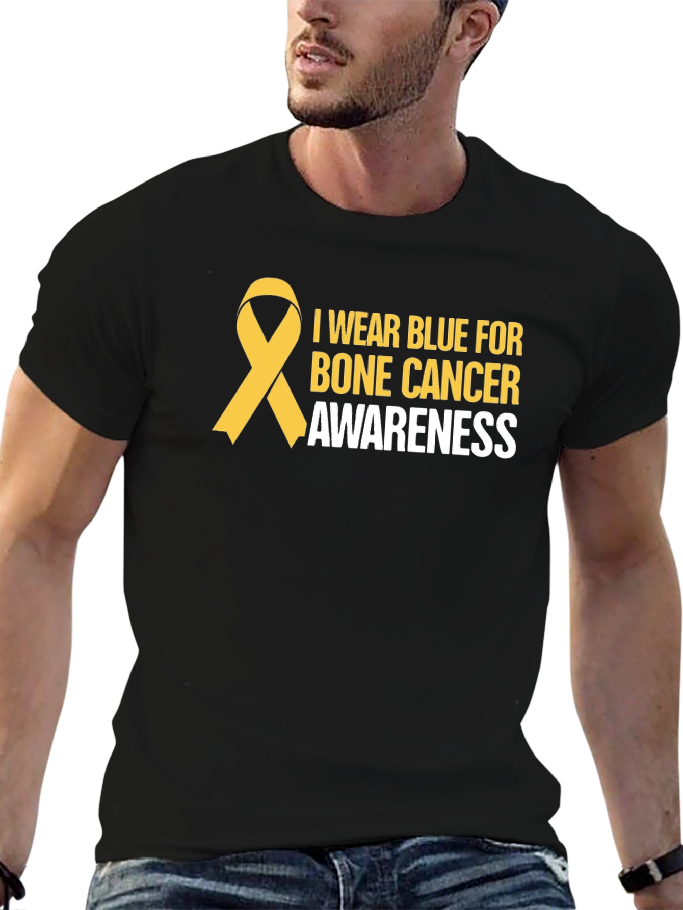 Bone Cancer Awareness Black T-Shirt