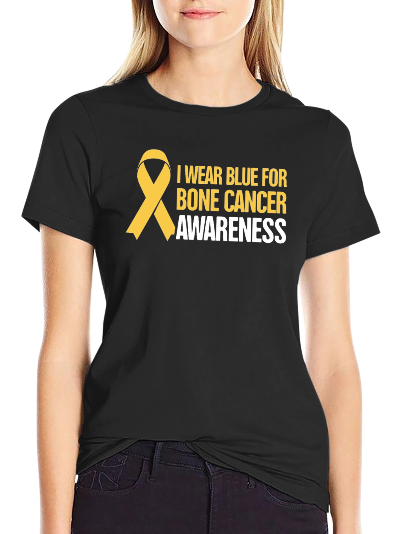 Bone Cancer Awareness Black T-Shirt