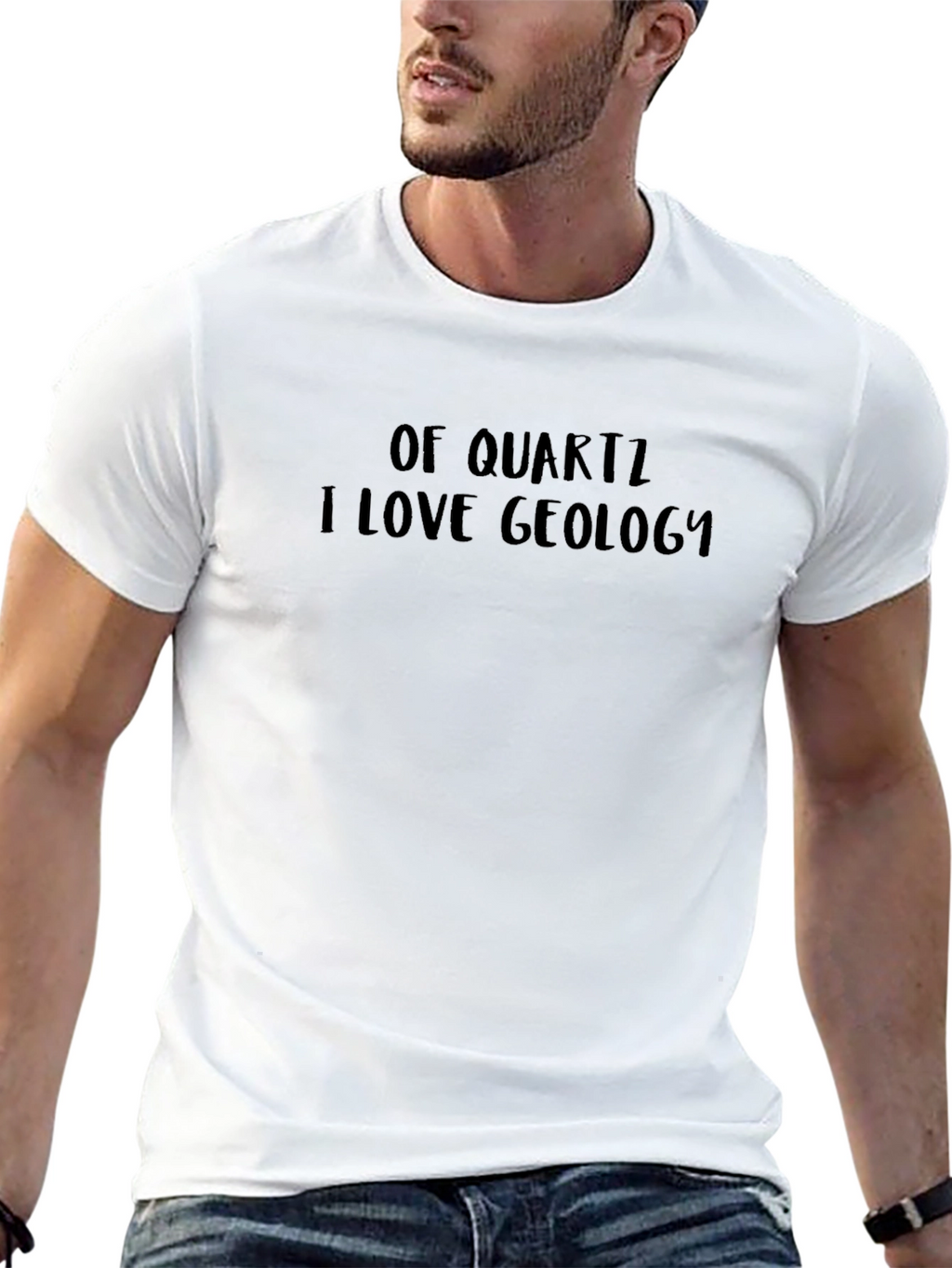 Of Quartz I Love Geology Black T-Shirt
