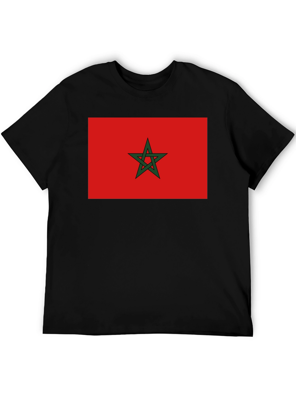 Morocco Flag T-Shirt - Black