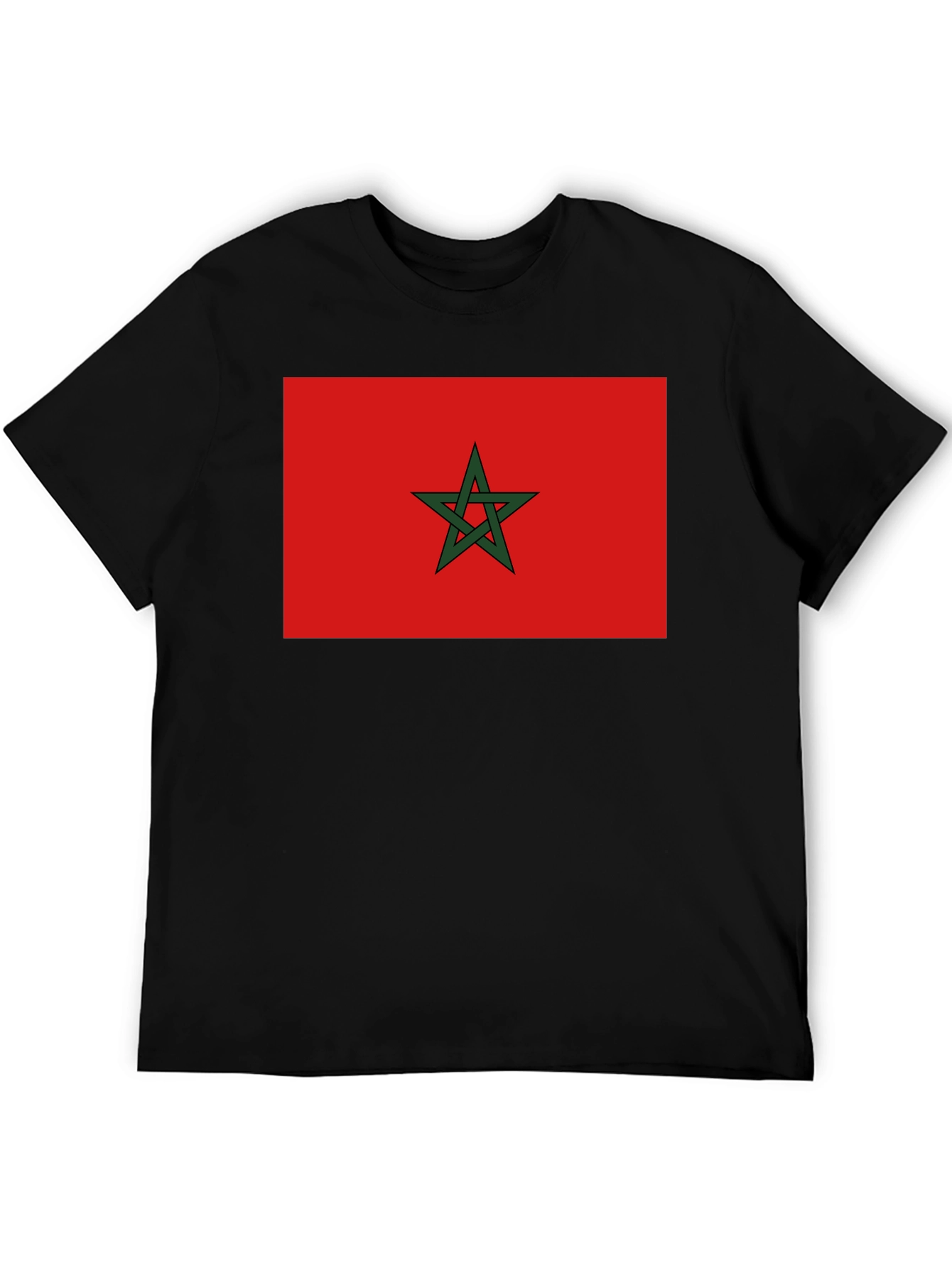 Morocco Flag T-Shirt - Black