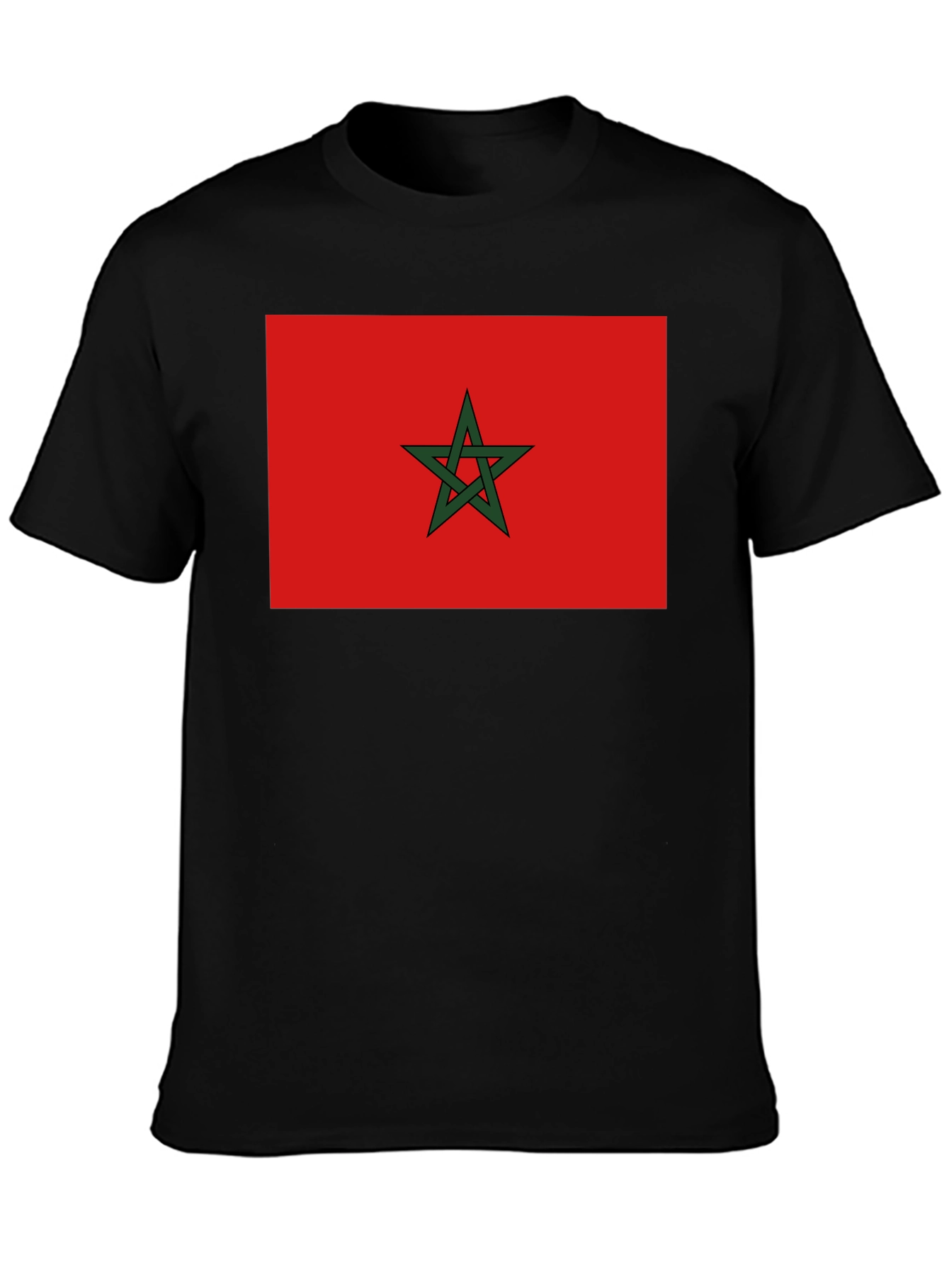 Morocco Flag T-Shirt - Black
