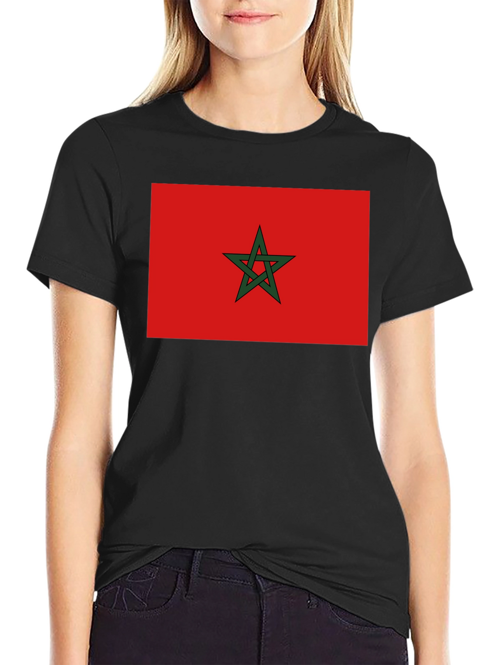 Morocco Flag T-Shirt - Black