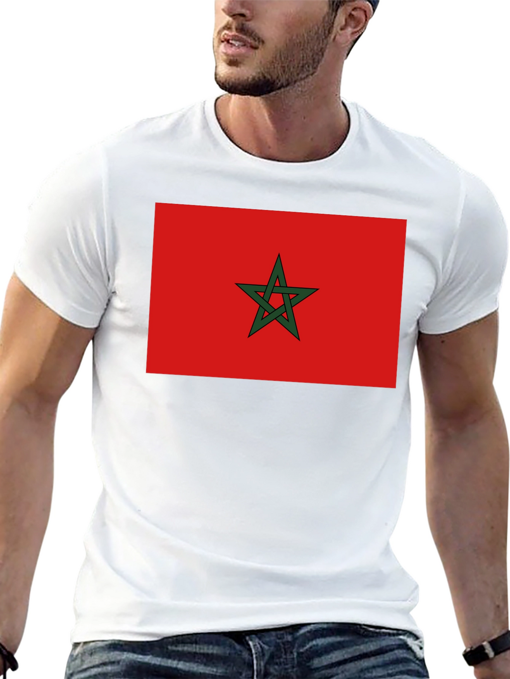 Morocco Flag T-Shirt - Black