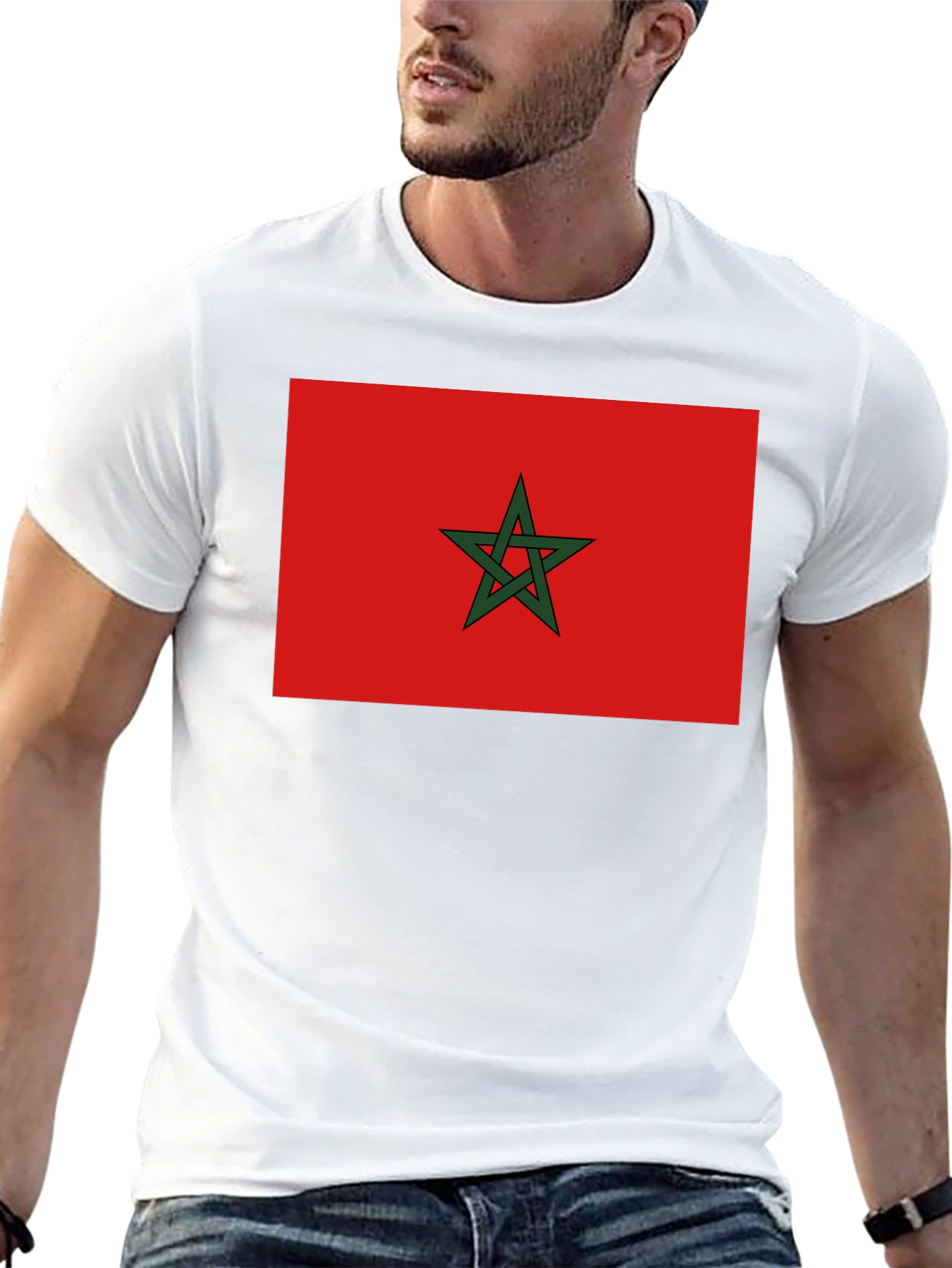 Morocco Flag T-Shirt - Black