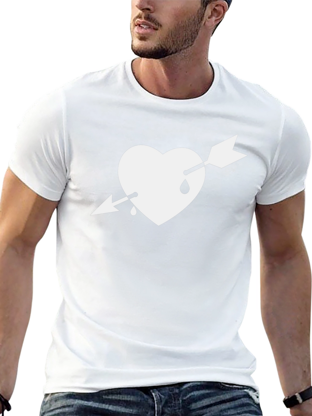 Heart Arrow Graphic Tee - Black Unisex T-Shirt