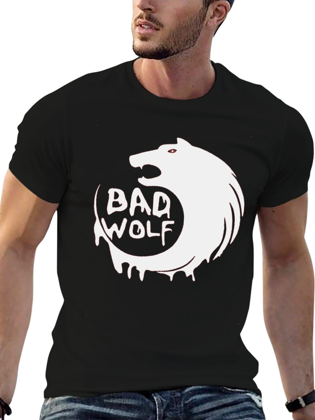 Bad Wolf Graphic T-Shirt - Black Cotton Blend