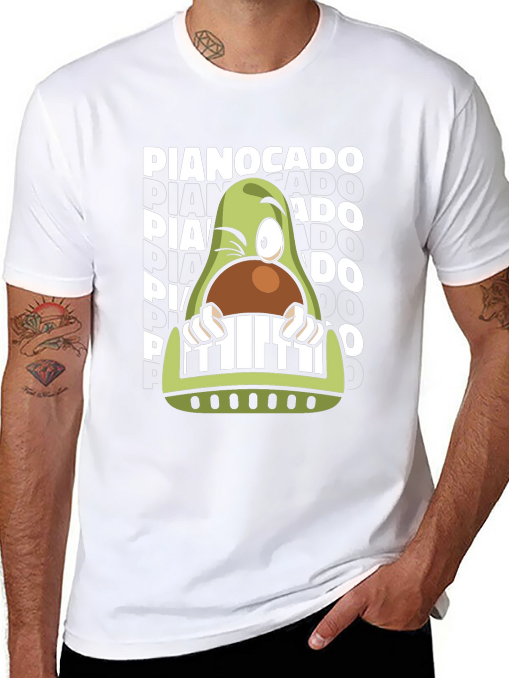 Pianocado Graphic T-Shirt - Music Lover Avocado Tee