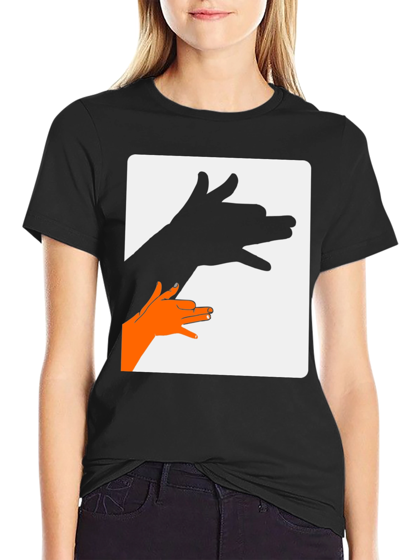 Shadow Puppet Dog Graphic Tee - Black Cotton T-Shirt