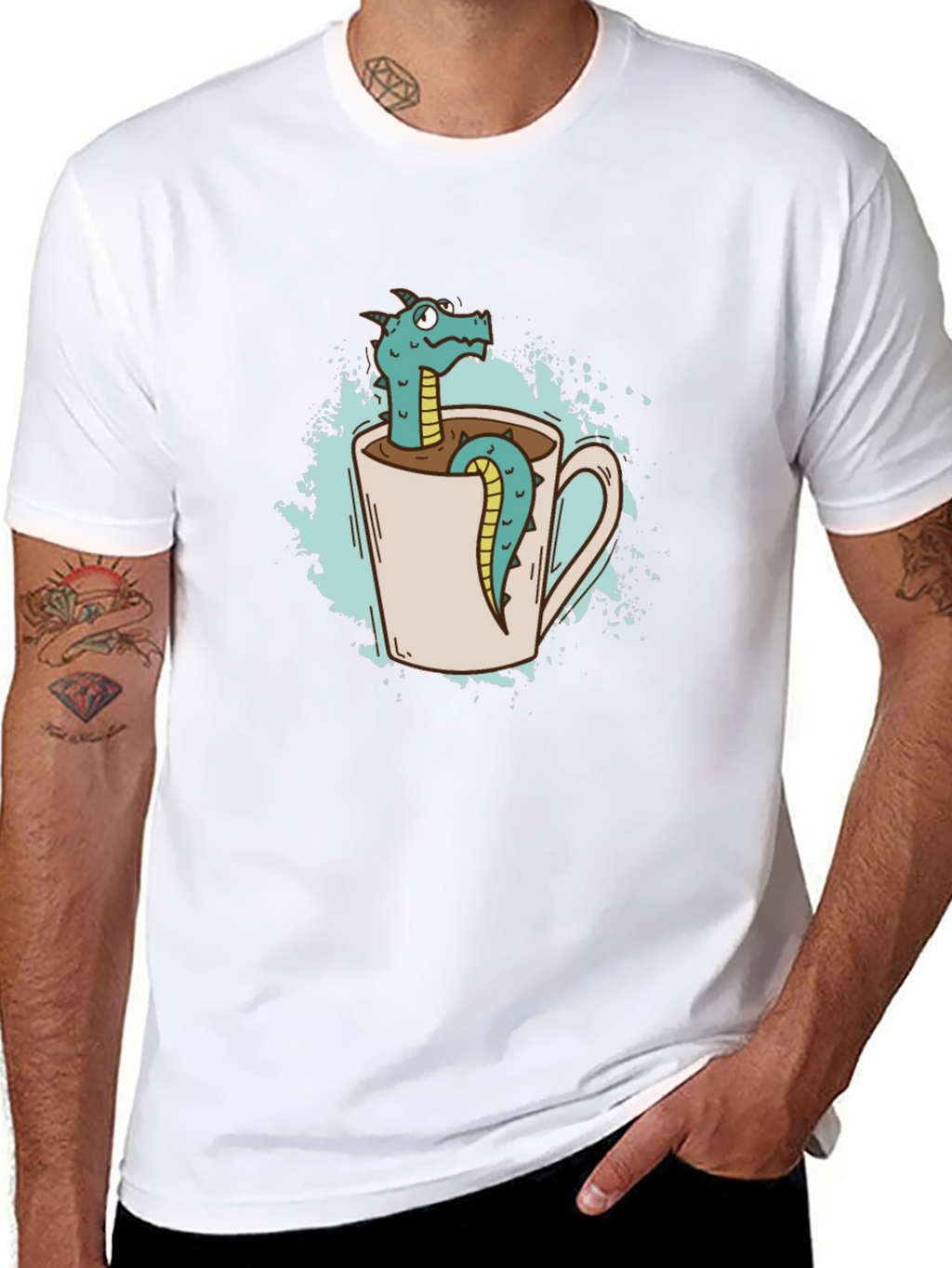 Dragon in a Mug Graphic T-Shirt
