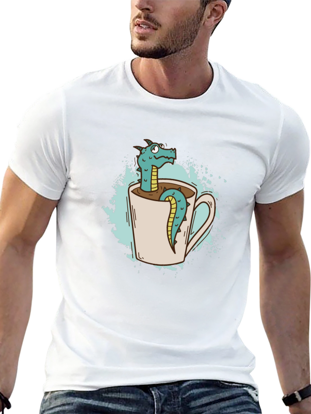 Dragon in a Mug Graphic T-Shirt