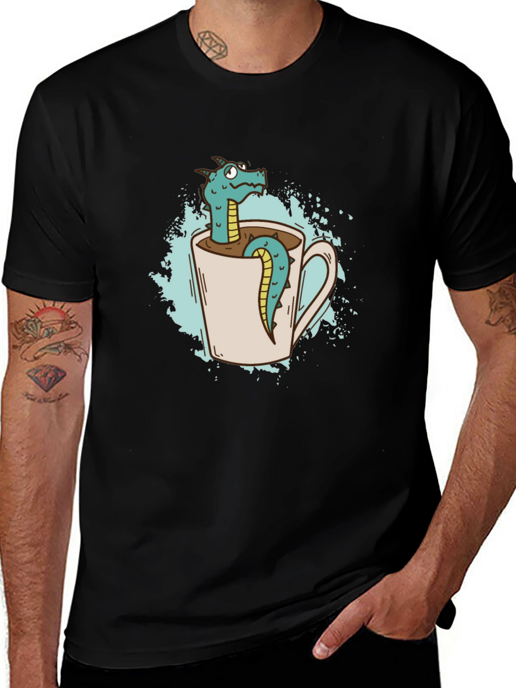 Dragon in a Mug Graphic T-Shirt