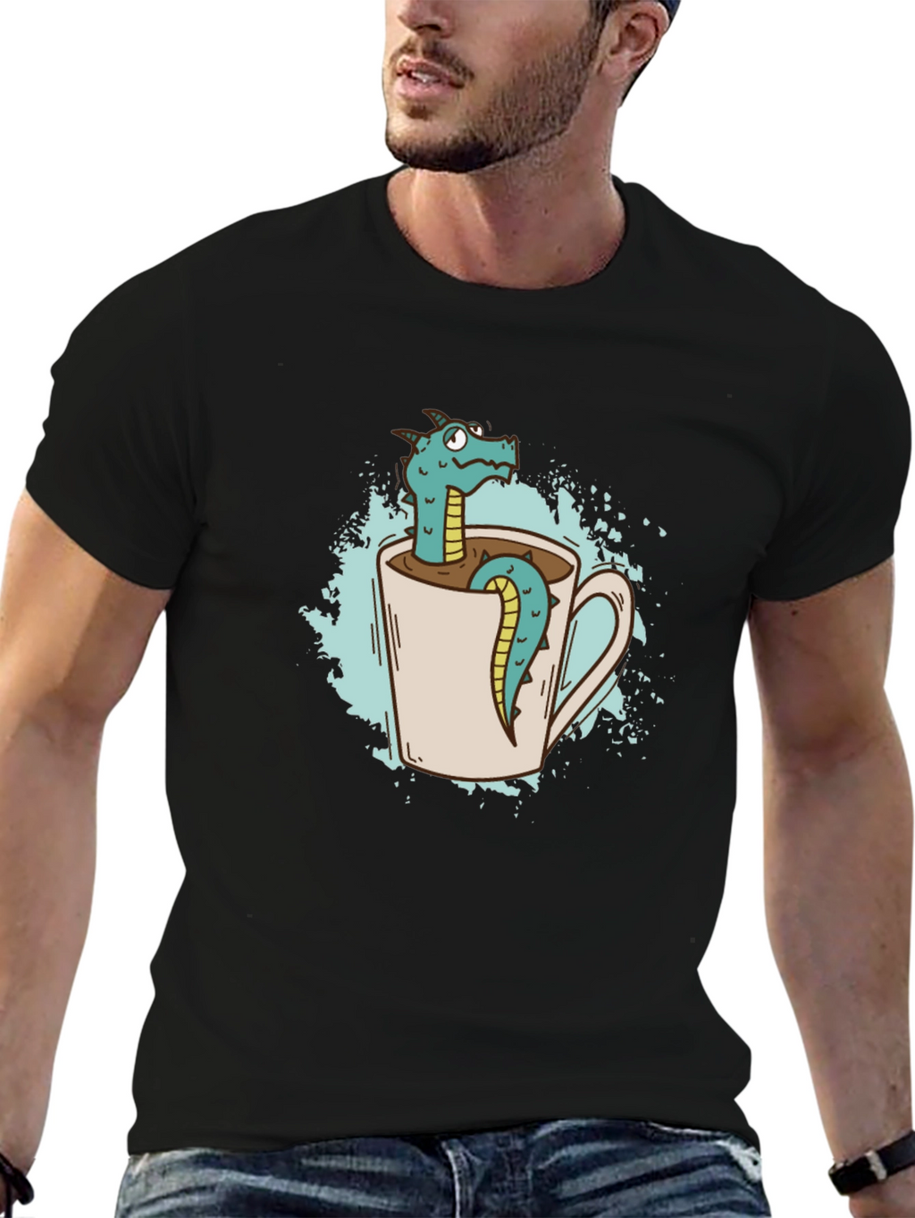 Dragon in a Mug Graphic T-Shirt
