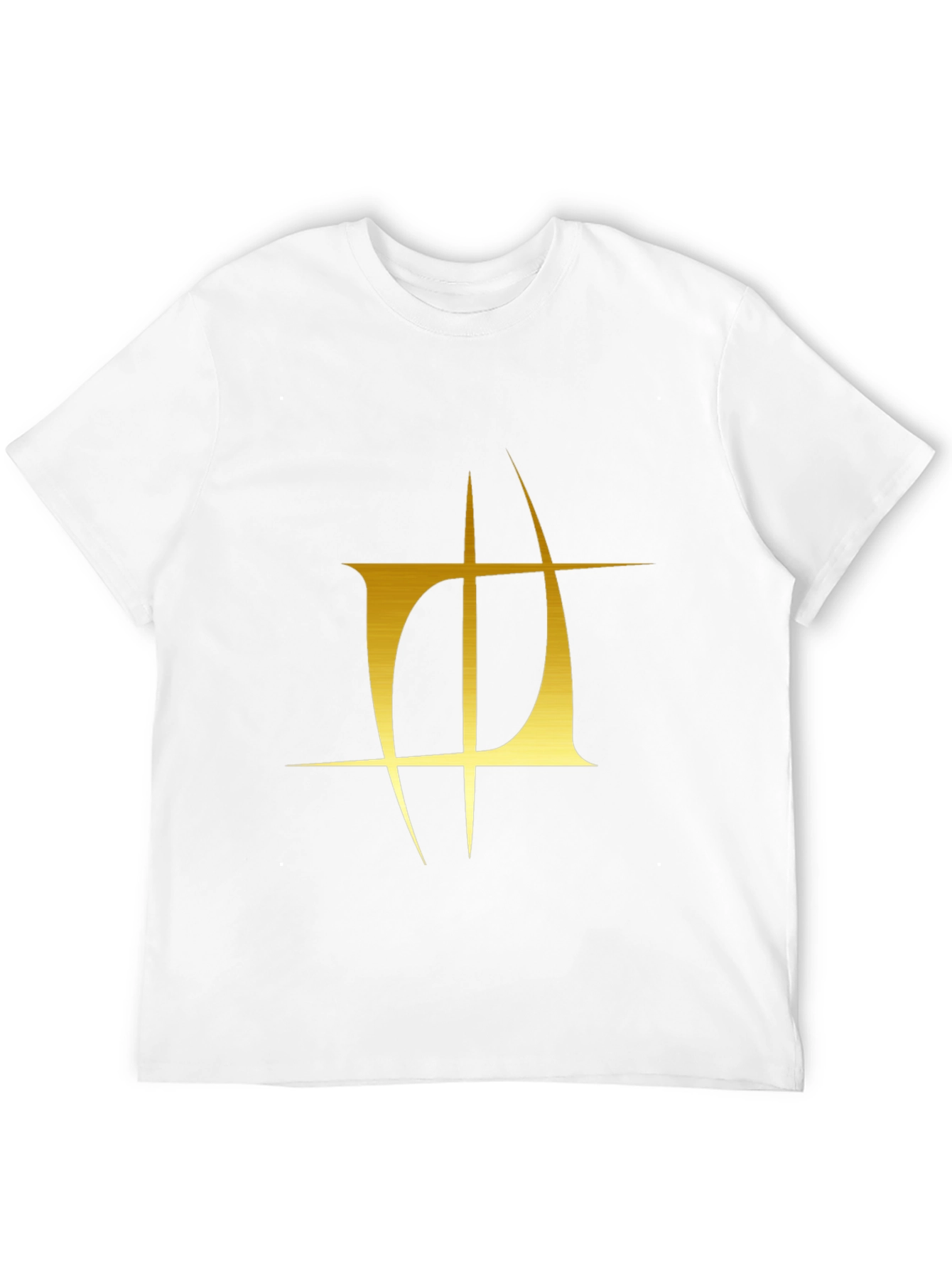 Mens Black T-Shirt with Gold Graphic Design