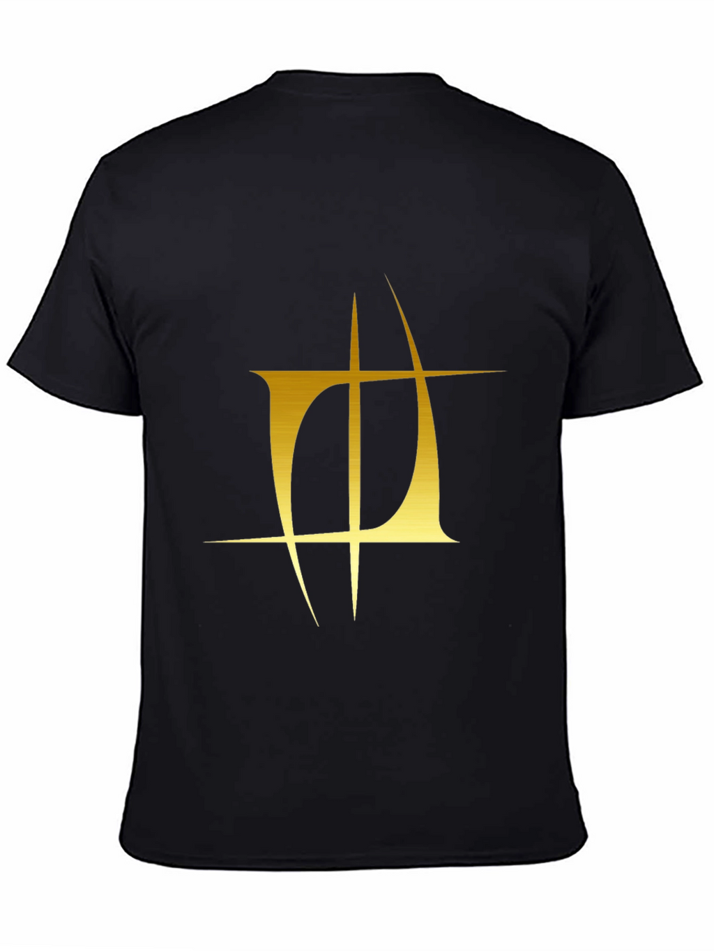 Mens Black T-Shirt with Gold Graphic Design