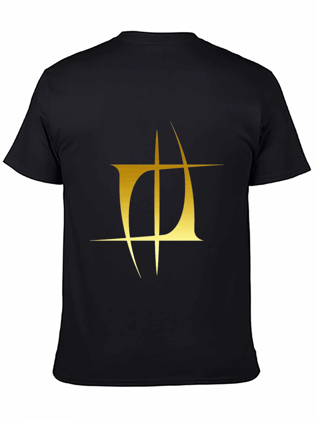 Mens Black T-Shirt with Gold Graphic Design