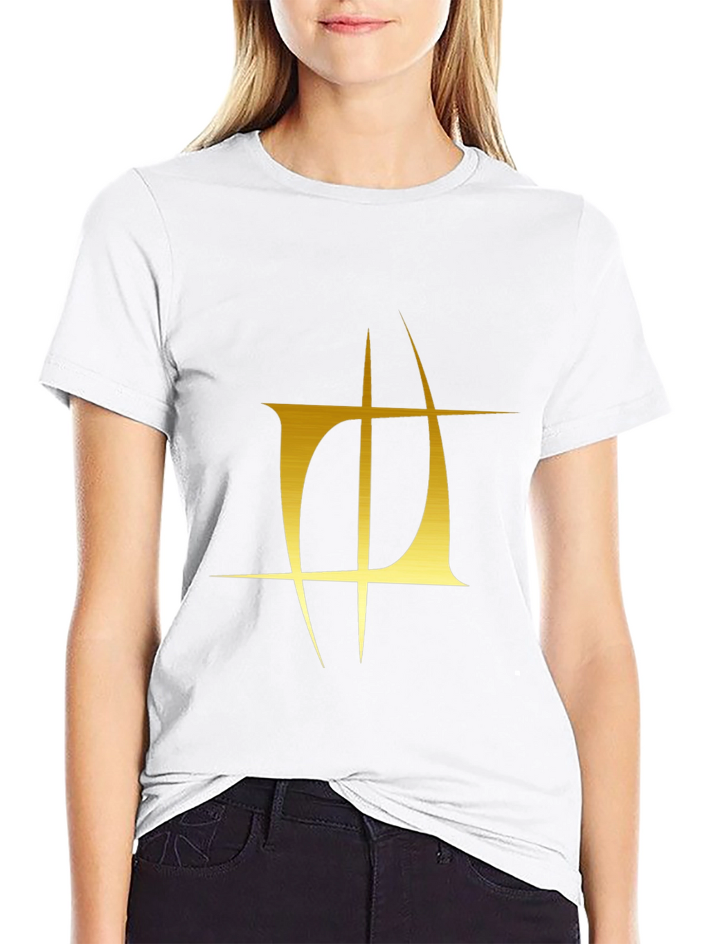Mens Black T-Shirt with Gold Graphic Design