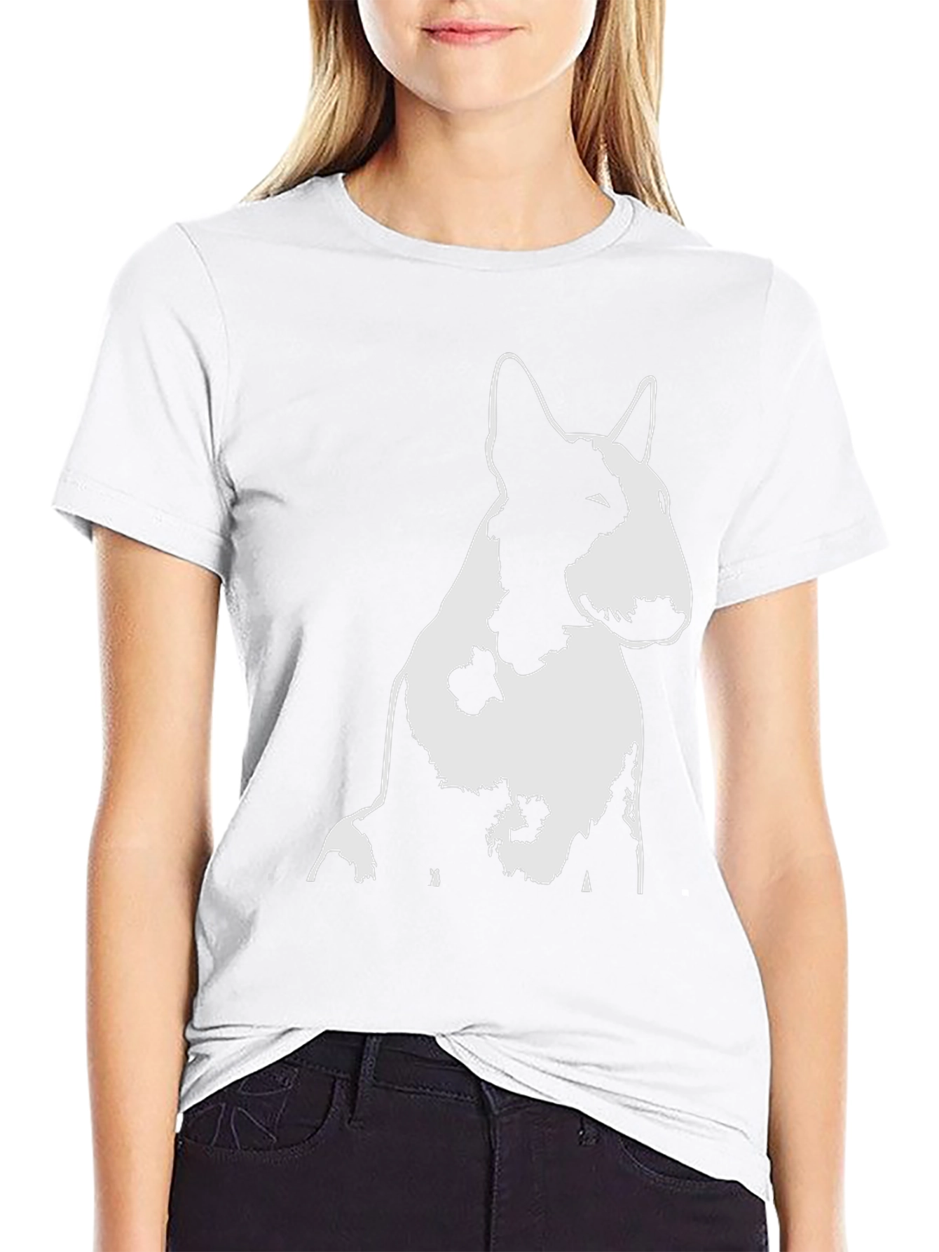 Bull Terrier Graphic Tee - Black Cotton T-Shirt