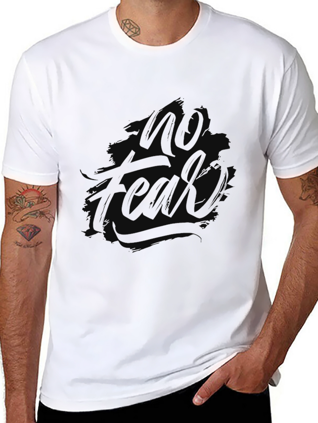 Mens Black No Fear Graphic Tee