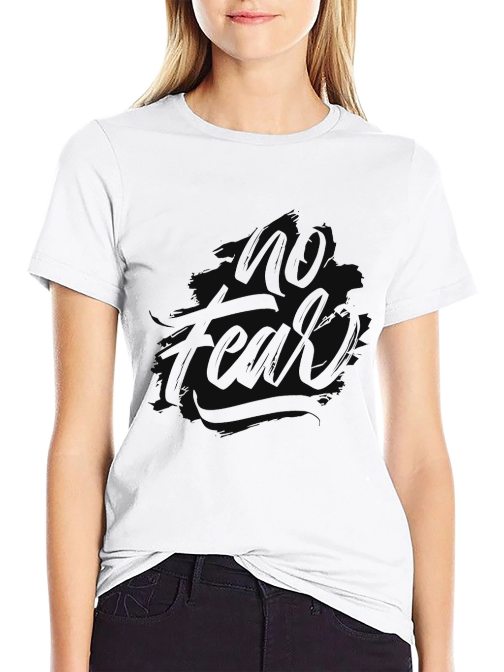 Mens Black No Fear Graphic Tee