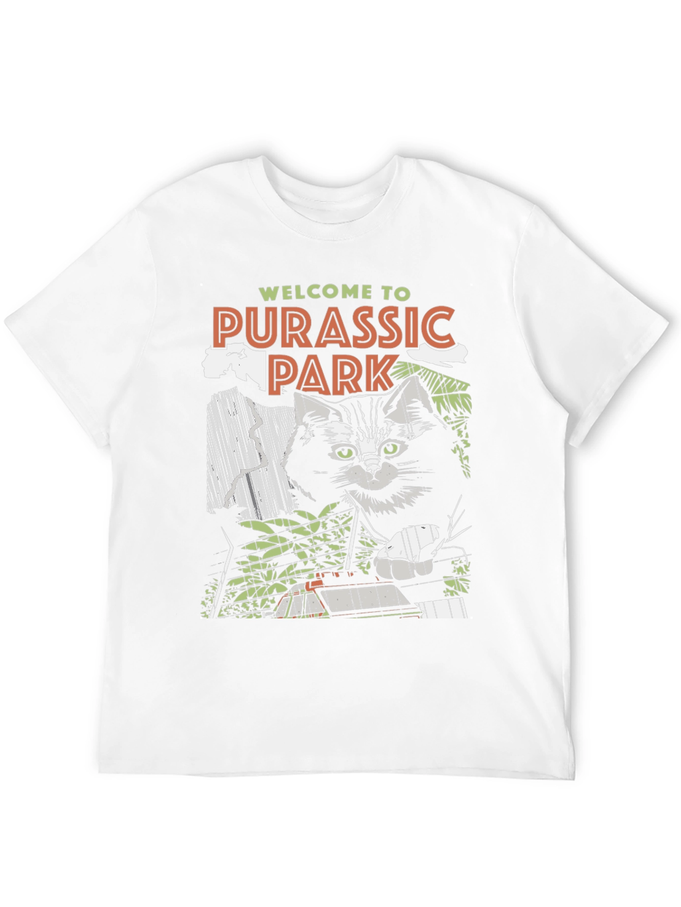 Purassic Park Black Graphic T-Shirt - Cat Lover Tee