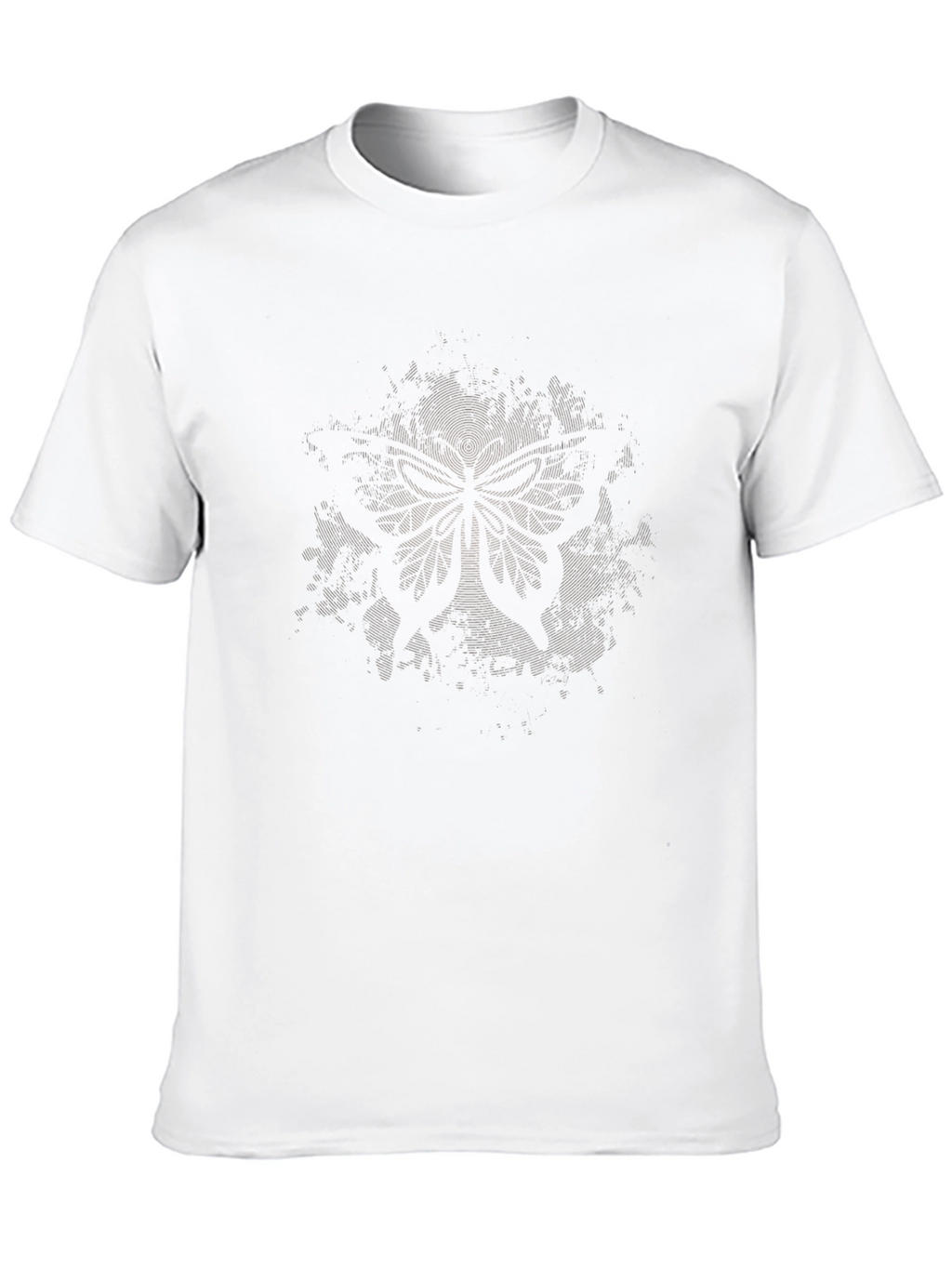 Mens Black Graphic Tee - Abstract Tree Design