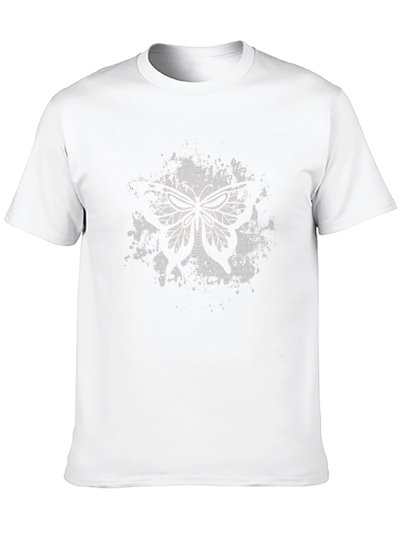 Mens Black Graphic Tee - Abstract Tree Design