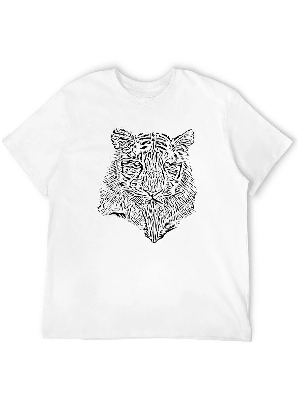 Abstract Tiger Print Black T-Shirt