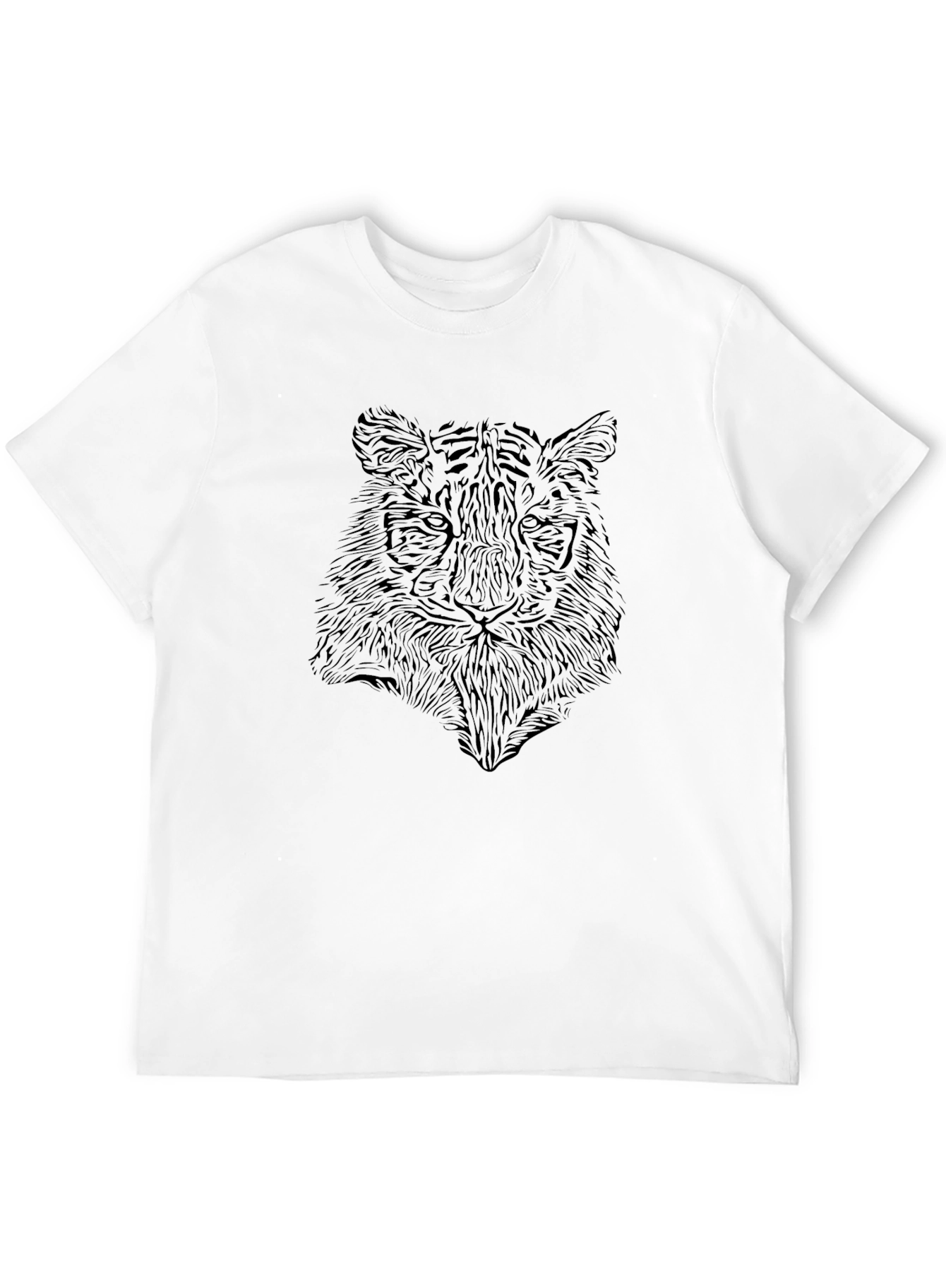 Abstract Tiger Print Black T-Shirt