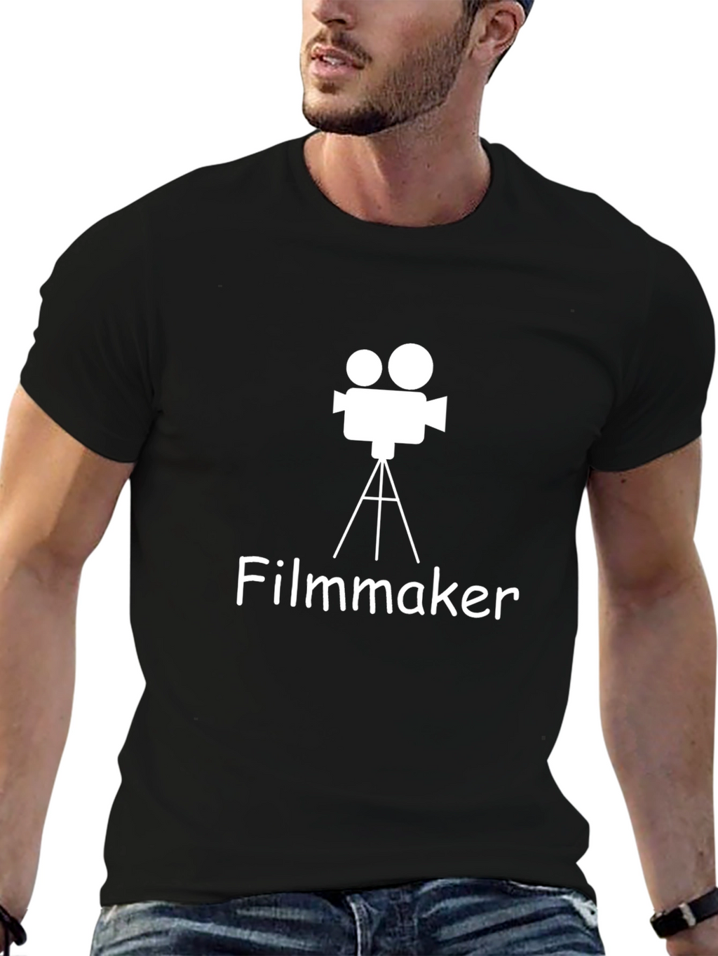 Filmmaker Graphic Tee - Black Cotton T-Shirt