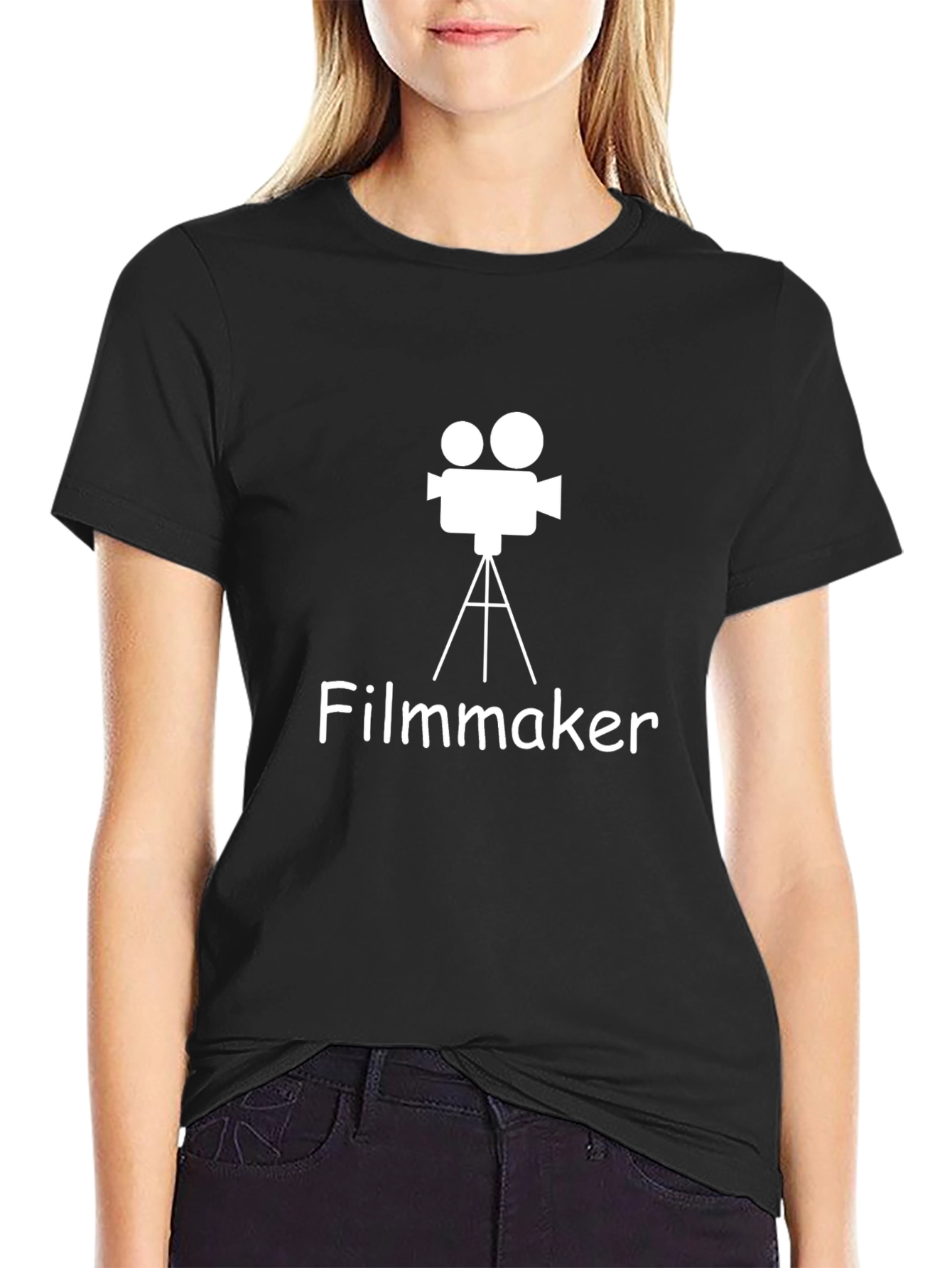 Filmmaker Graphic Tee - Black Cotton T-Shirt