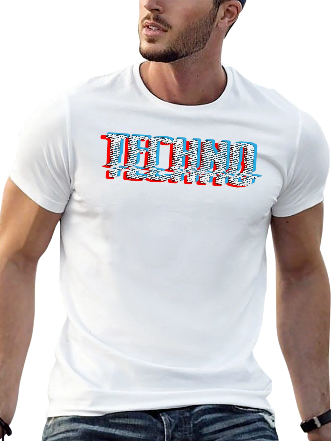 Techno Glitch Graphic T-Shirt