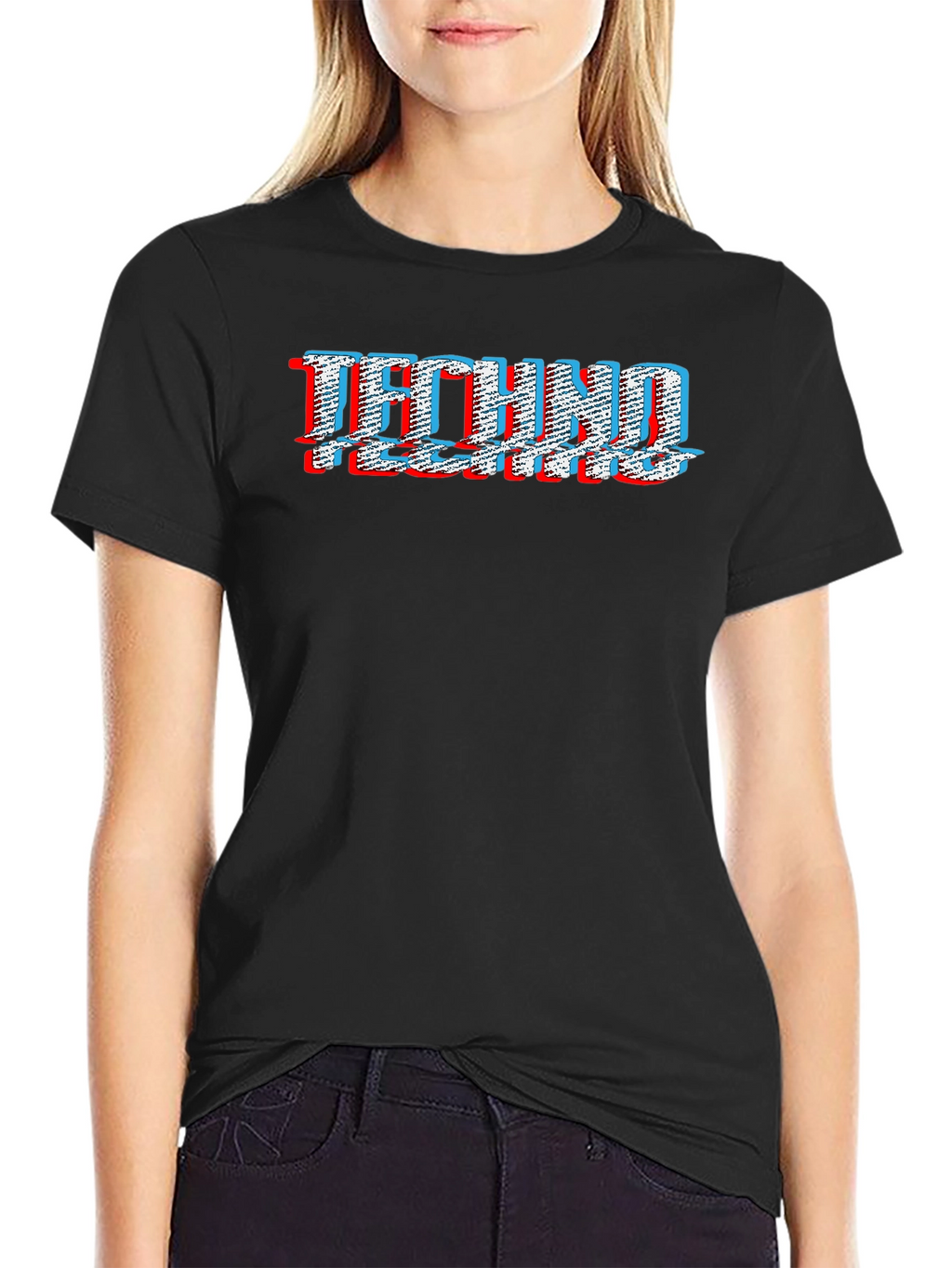 Techno Glitch Graphic T-Shirt