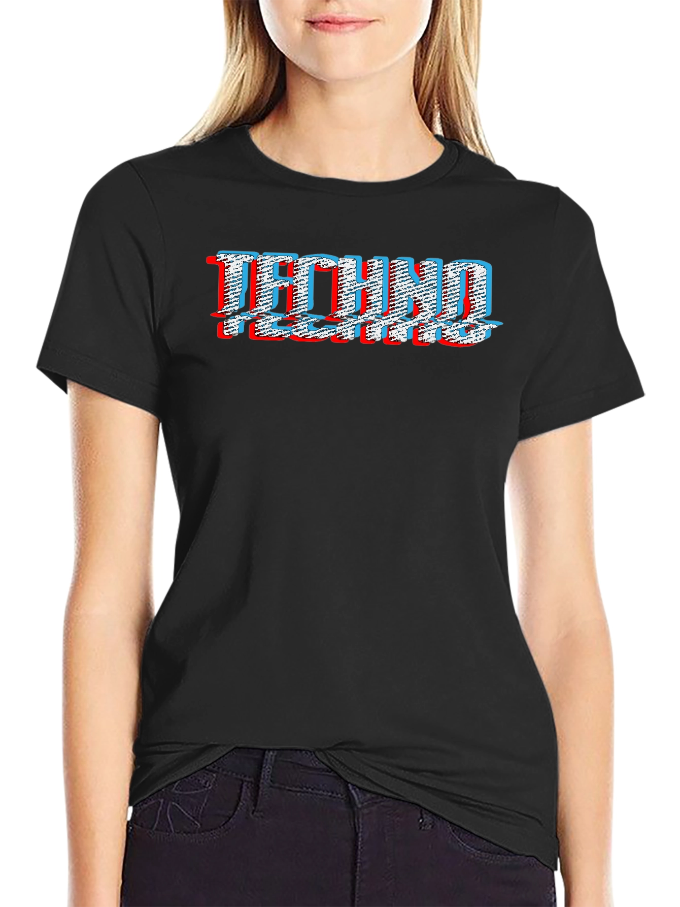 Techno Glitch Graphic T-Shirt