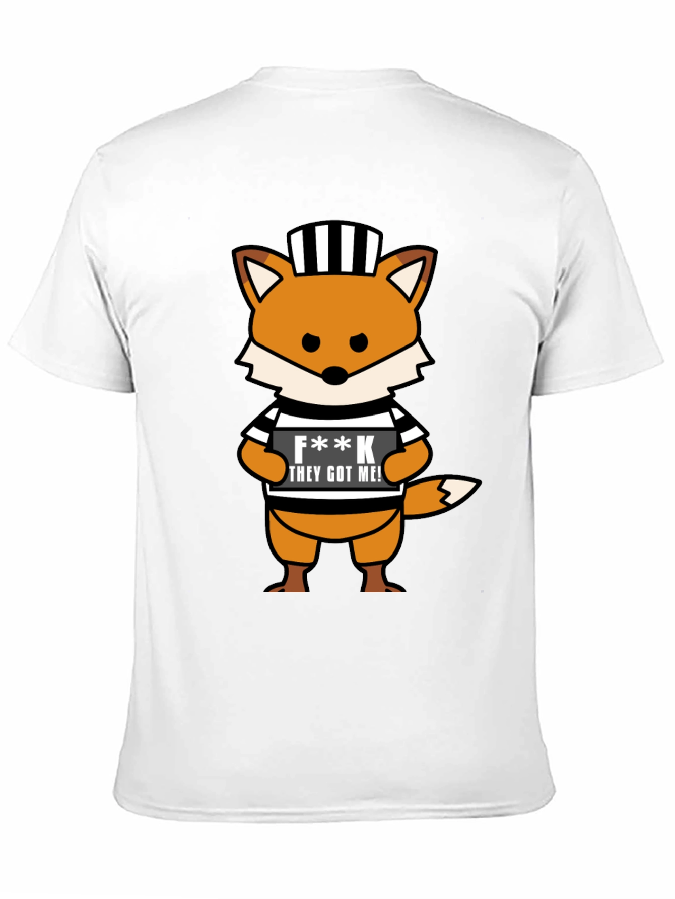Cartoon Fox Prisoner Graphic T-Shirt