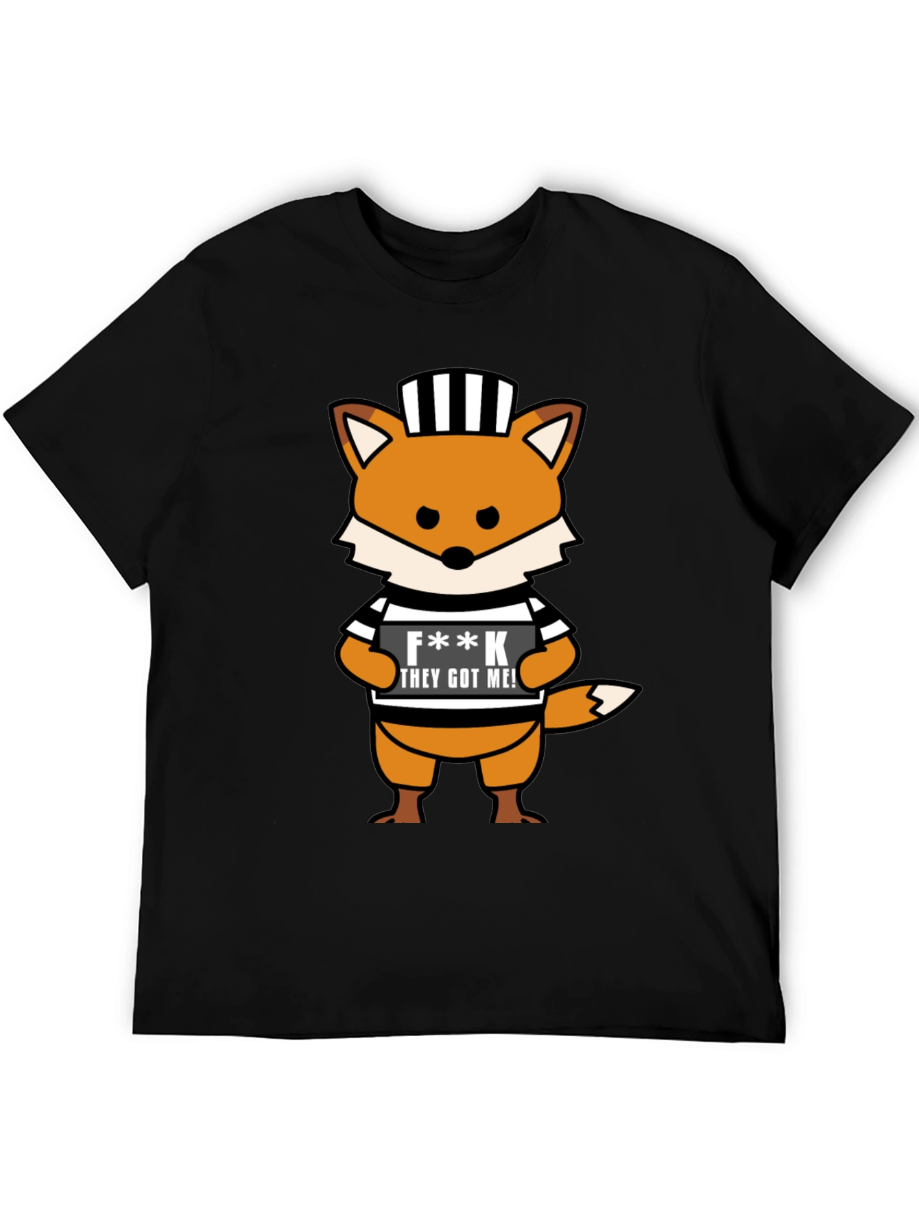 Cartoon Fox Prisoner Graphic T-Shirt