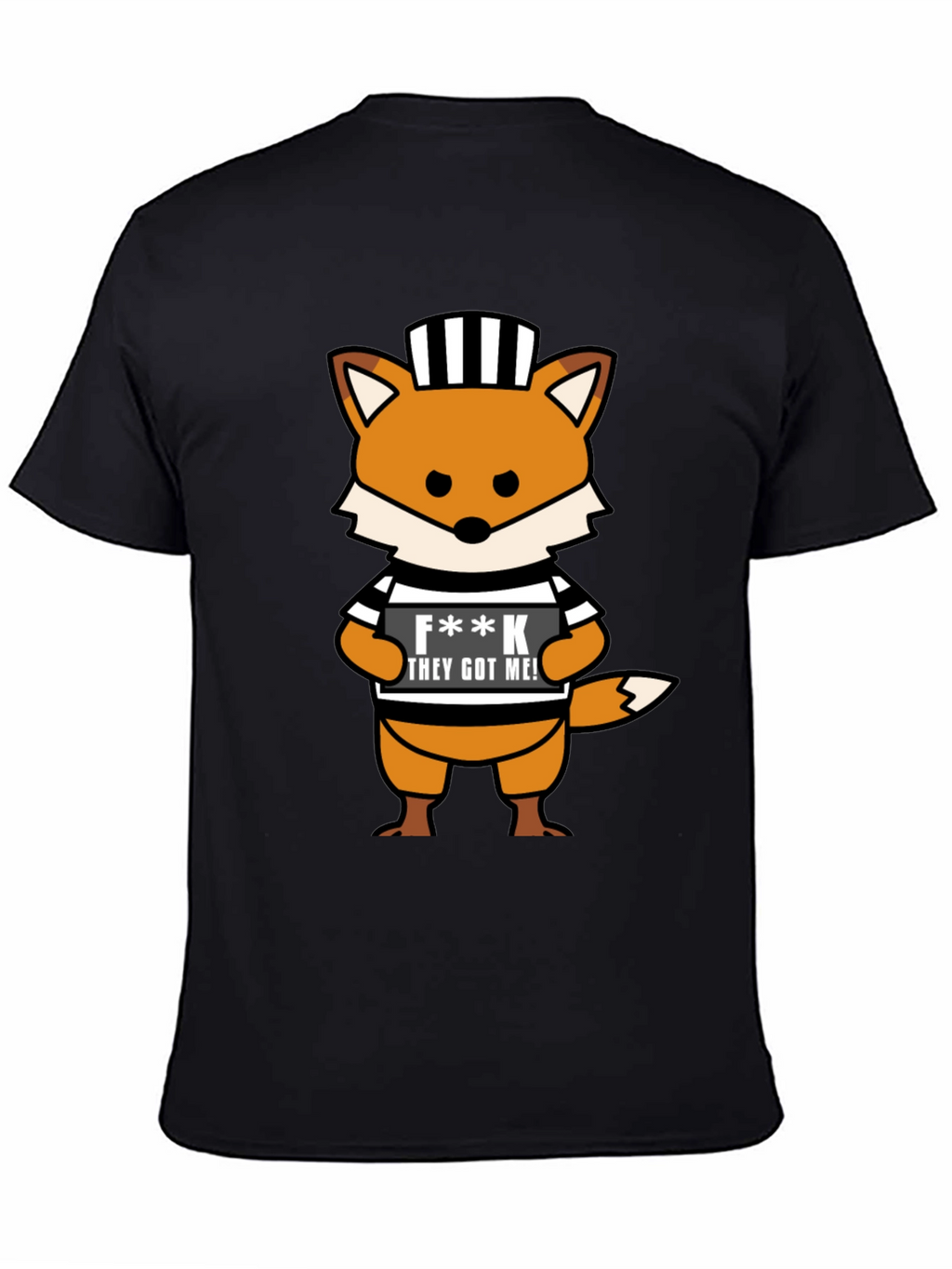 Cartoon Fox Prisoner Graphic T-Shirt