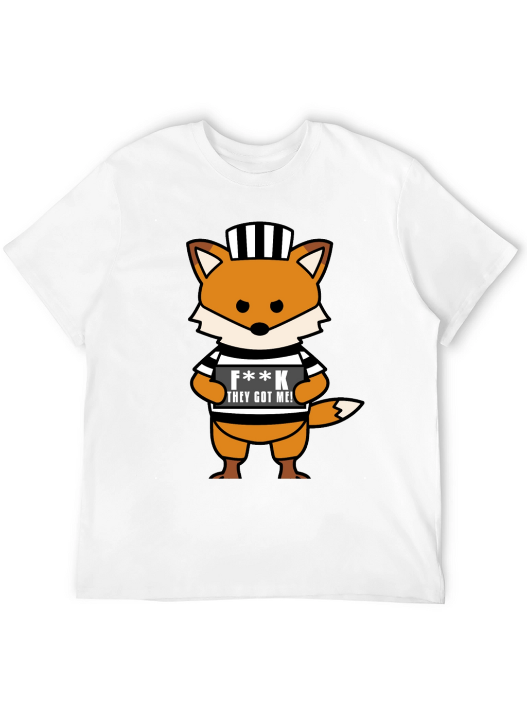 Cartoon Fox Prisoner Graphic T-Shirt