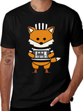 Cartoon Fox Prisoner Graphic T-Shirt