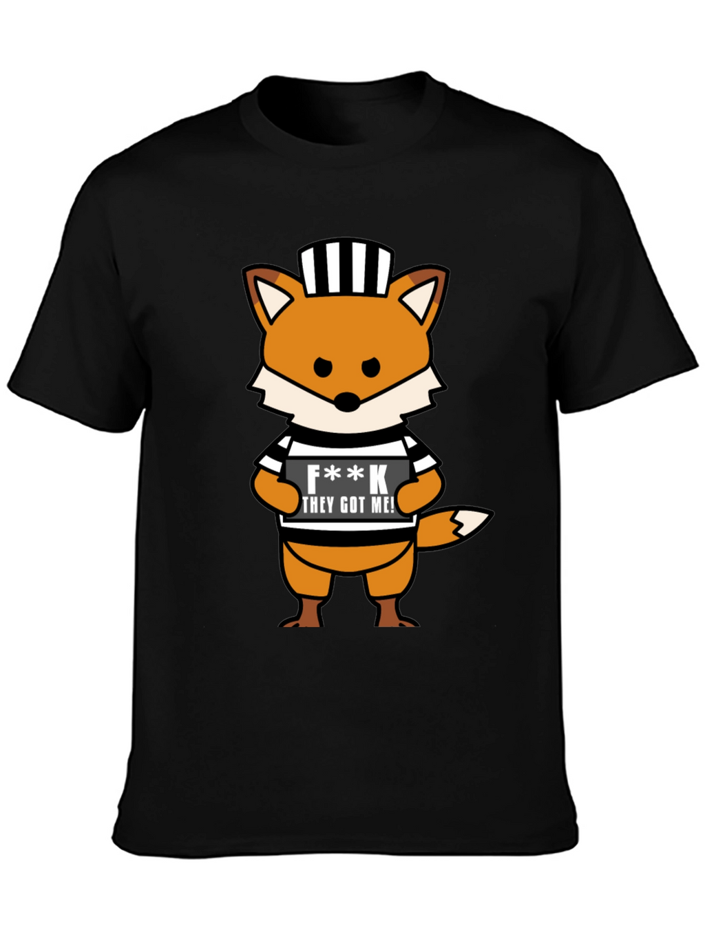 Cartoon Fox Prisoner Graphic T-Shirt