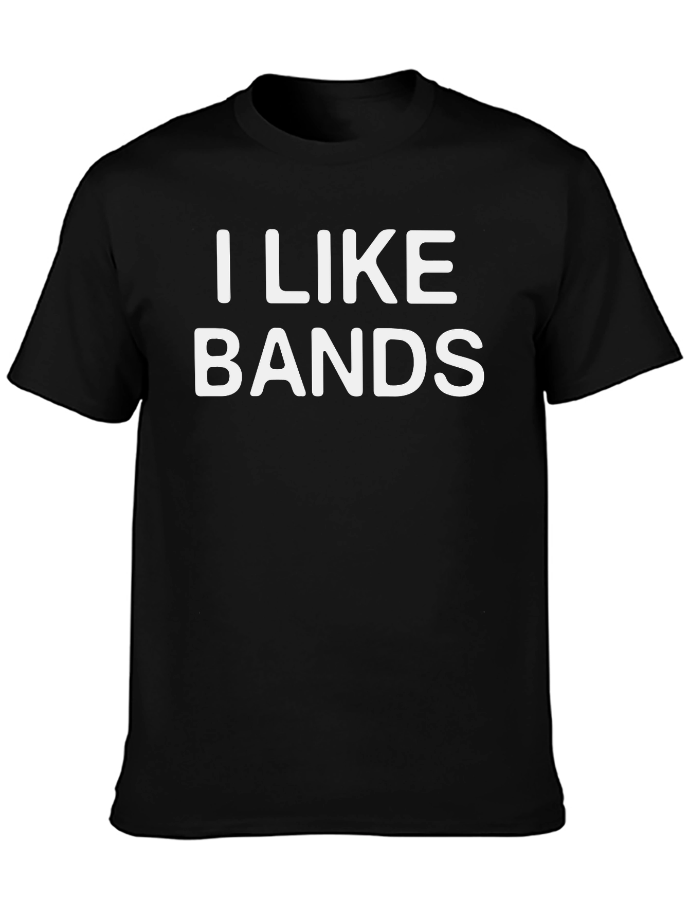 I Like Bands Graphic Tee - Black Cotton T-Shirt