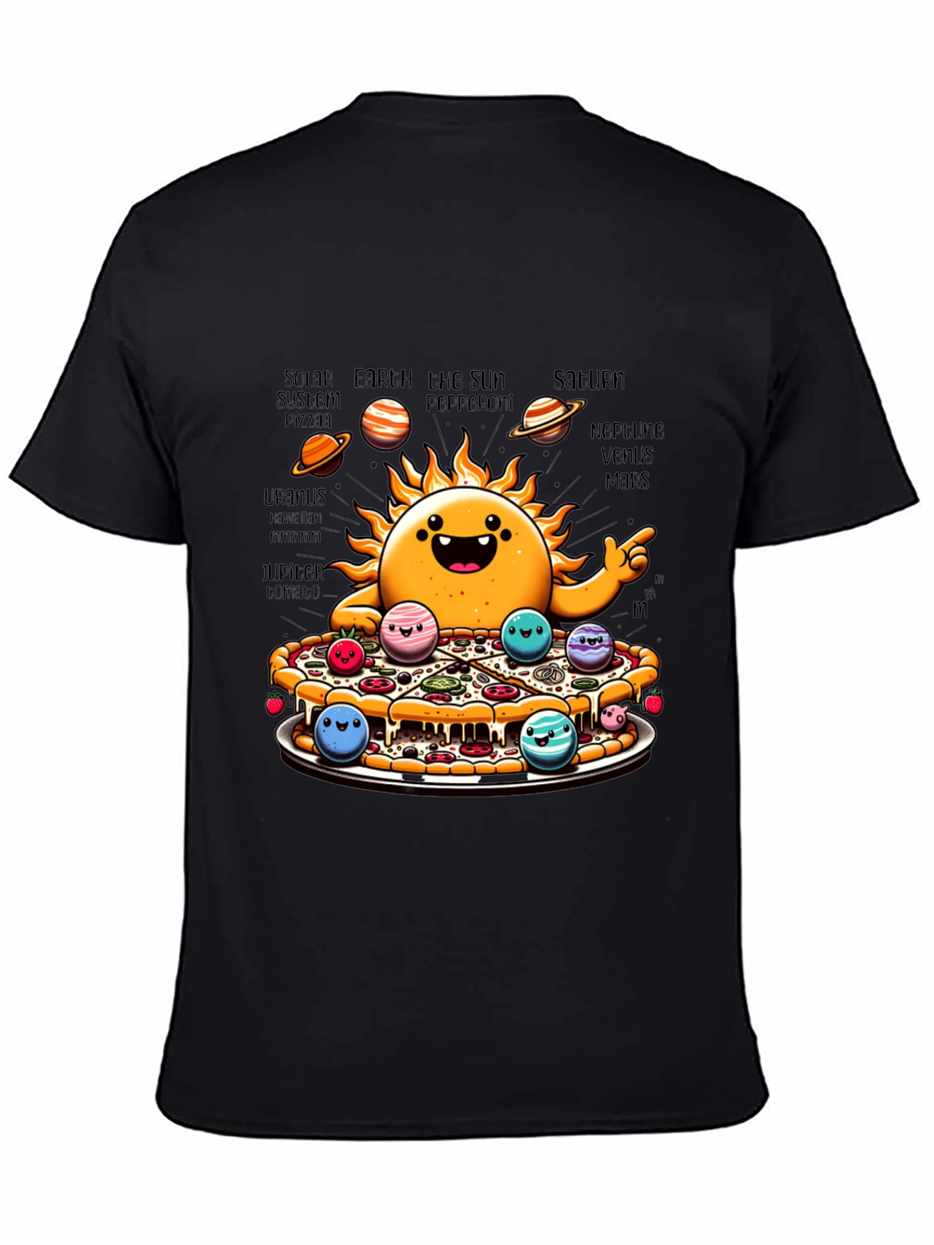 Solar System Pizza Funny Graphic Tee