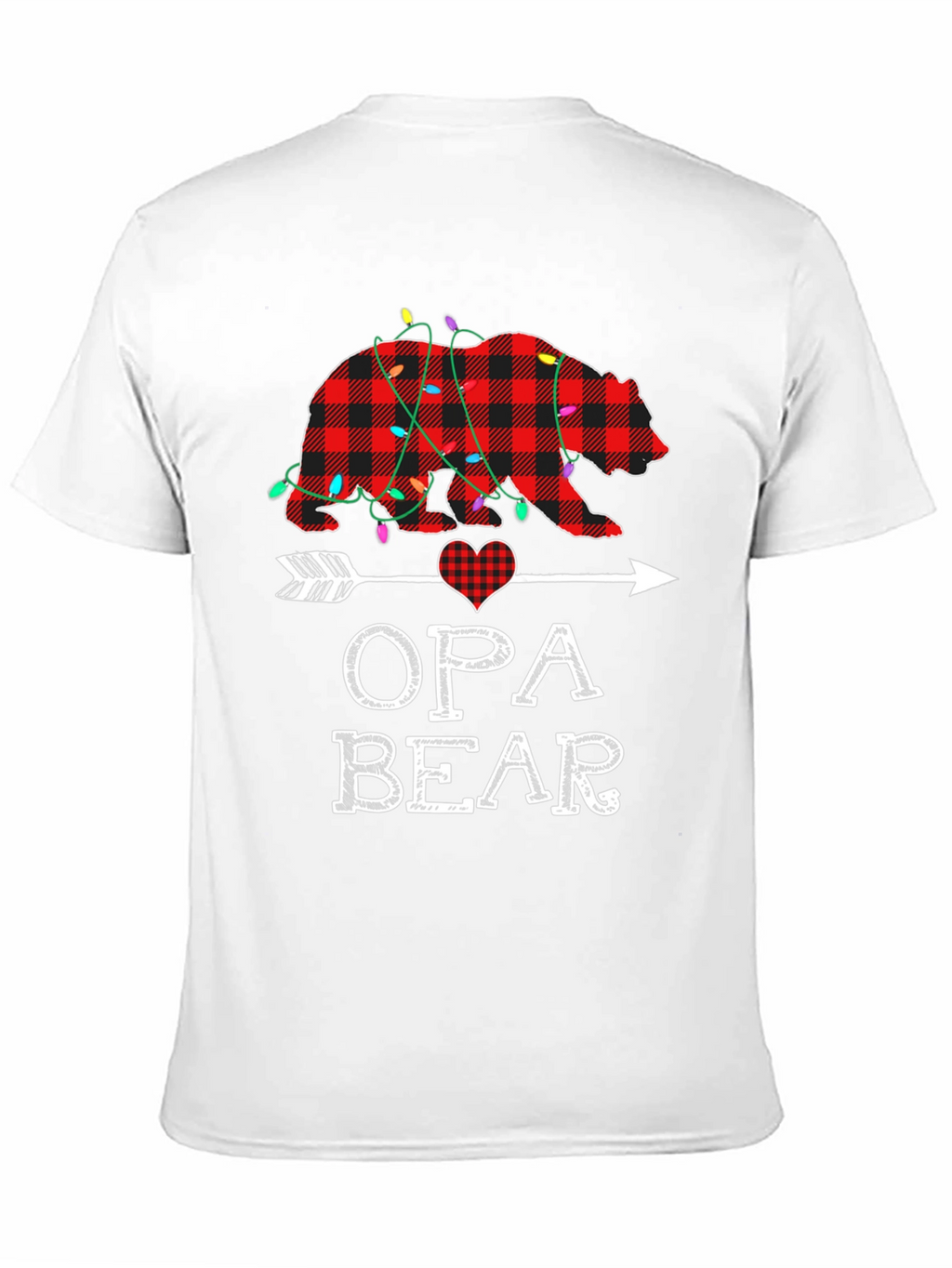Opa Bear Plaid Christmas Lights T-Shirt