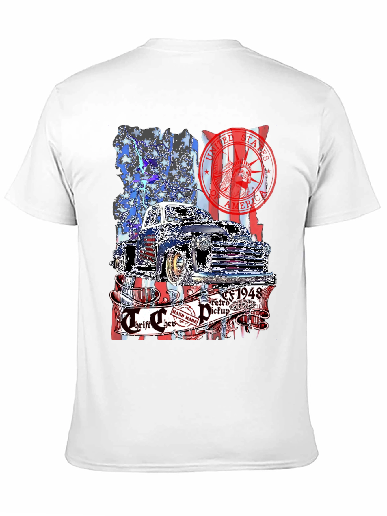 Retro 1948 Truck T-Shirt - Patriotic Design