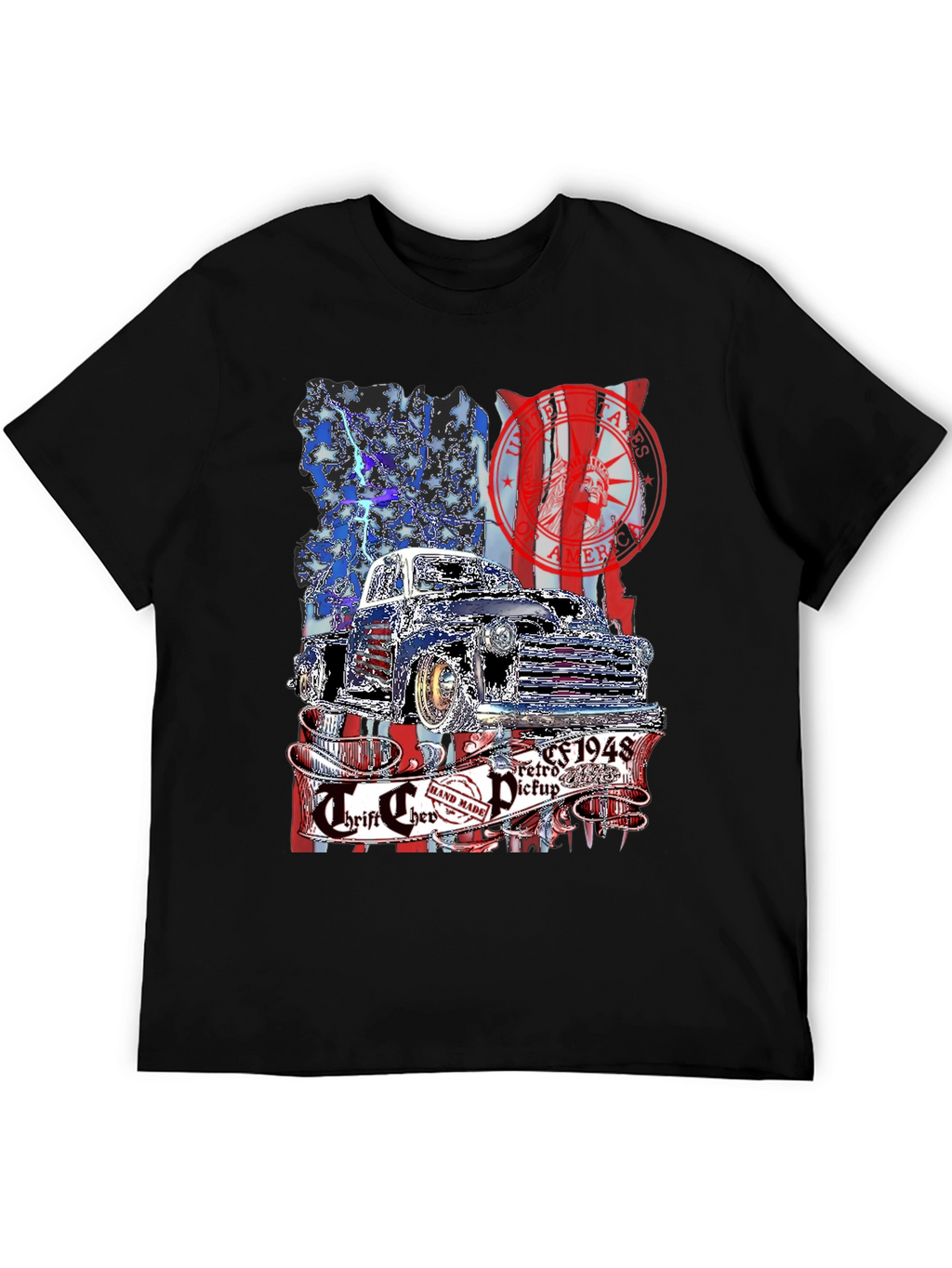 Retro 1948 Truck T-Shirt - Patriotic Design