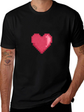 Pixel Heart Graphic Tee - Gamer Style