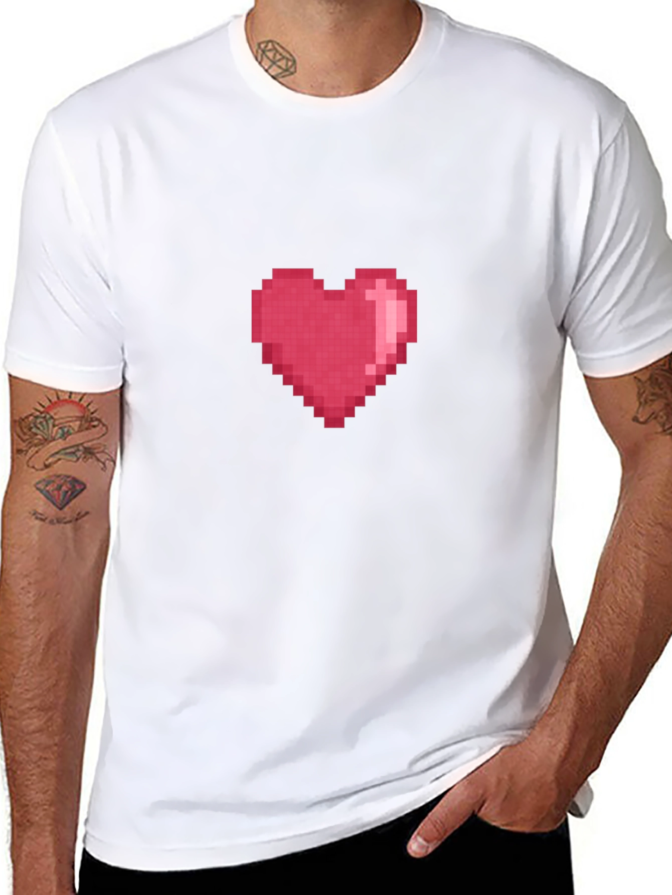 Pixel Heart Graphic Tee - Gamer Style